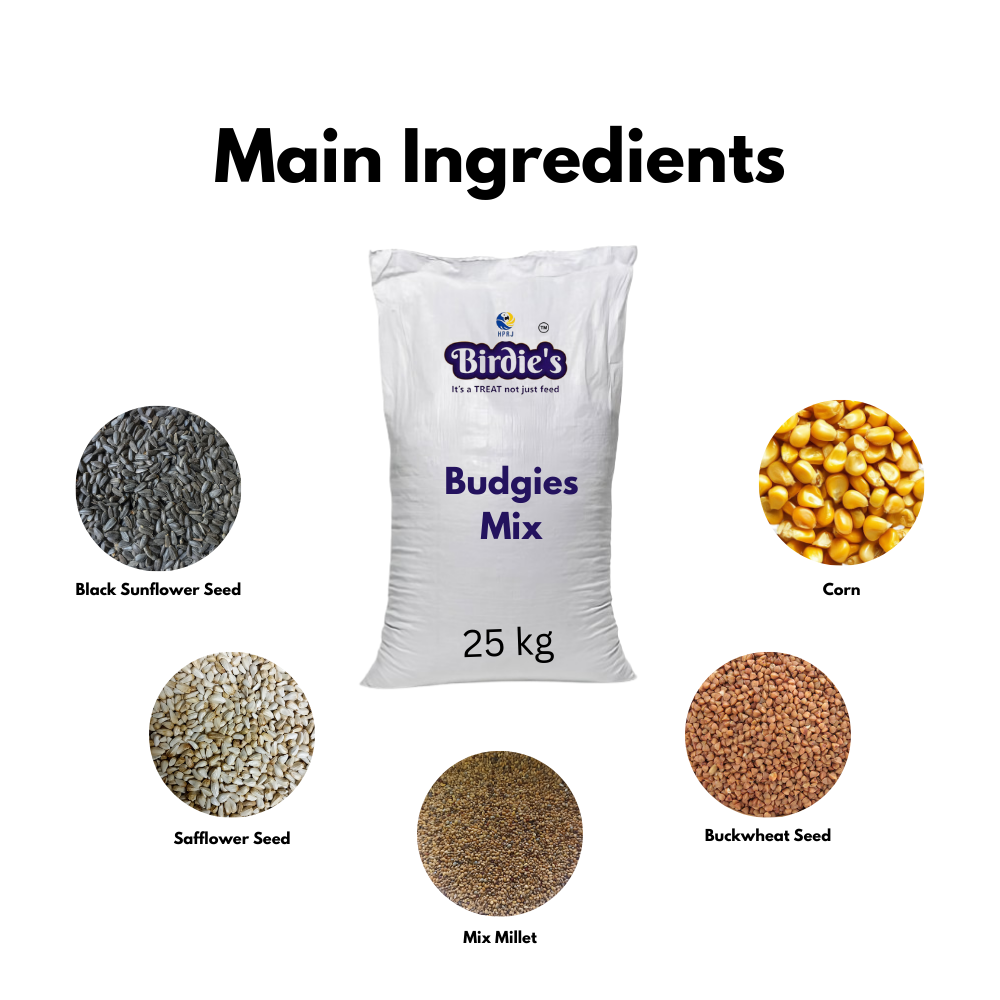 Birdie's Budgies Mix Bird Food, 25 kg Bulk Bag.
