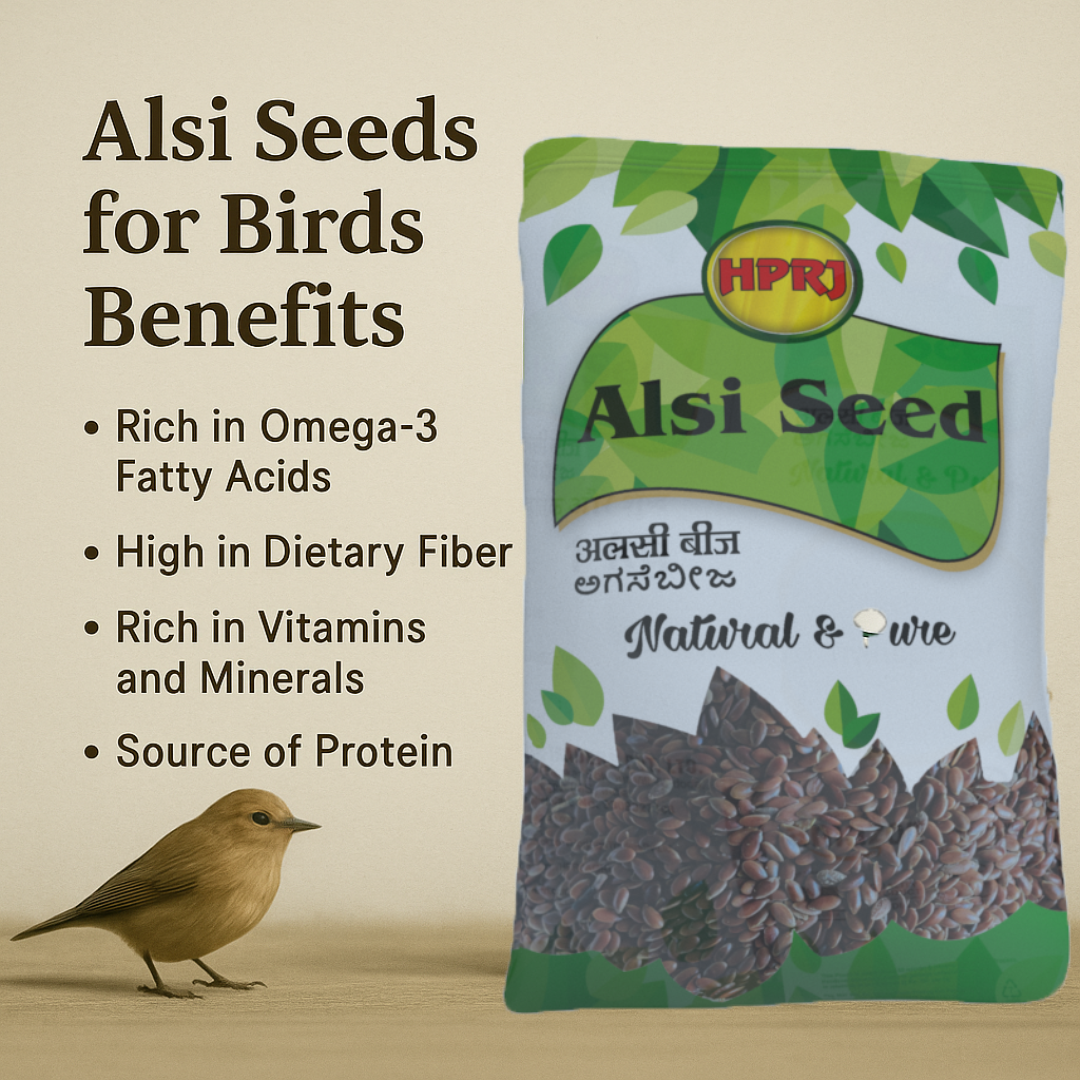 Birdie's Combo of Alsi (Flax) 1KG + 1KG Niger Seed (Black Seed) Food Birds (Lovebird, Budgies, COKATIEL, Parakeet, Conure, Cockatoo & Macaw), Chemical Free & 100% Natural