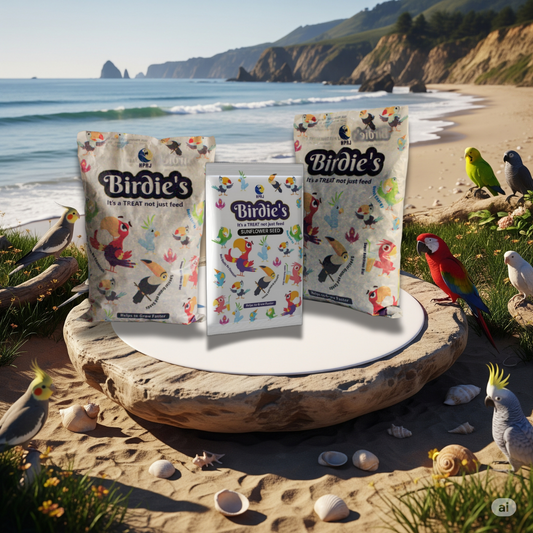 Birdie's Combo of Sunflower Seed 500g + 1Kg Mix Seeds for Medium Size Birds + 1Kg Mix Seeds for Big Birds (COKATIEL, Parakeet, Conure, Cockatoo, Macaw & African Grey), 100% Natural and Chemical Free.