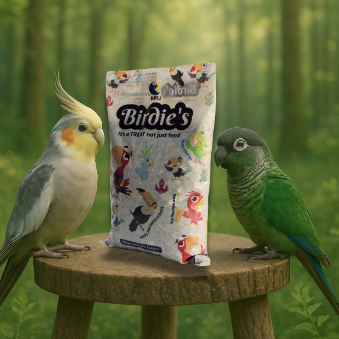 Birdie's Mix Seeds for Medium Size Birds 1Kg + 1Kg Big Size Birds (COKATIEL, Parakeet, Conure, Cockatoo, Macaw & African Grey), 100% Natural and Chemical Free, Veterinary Approved