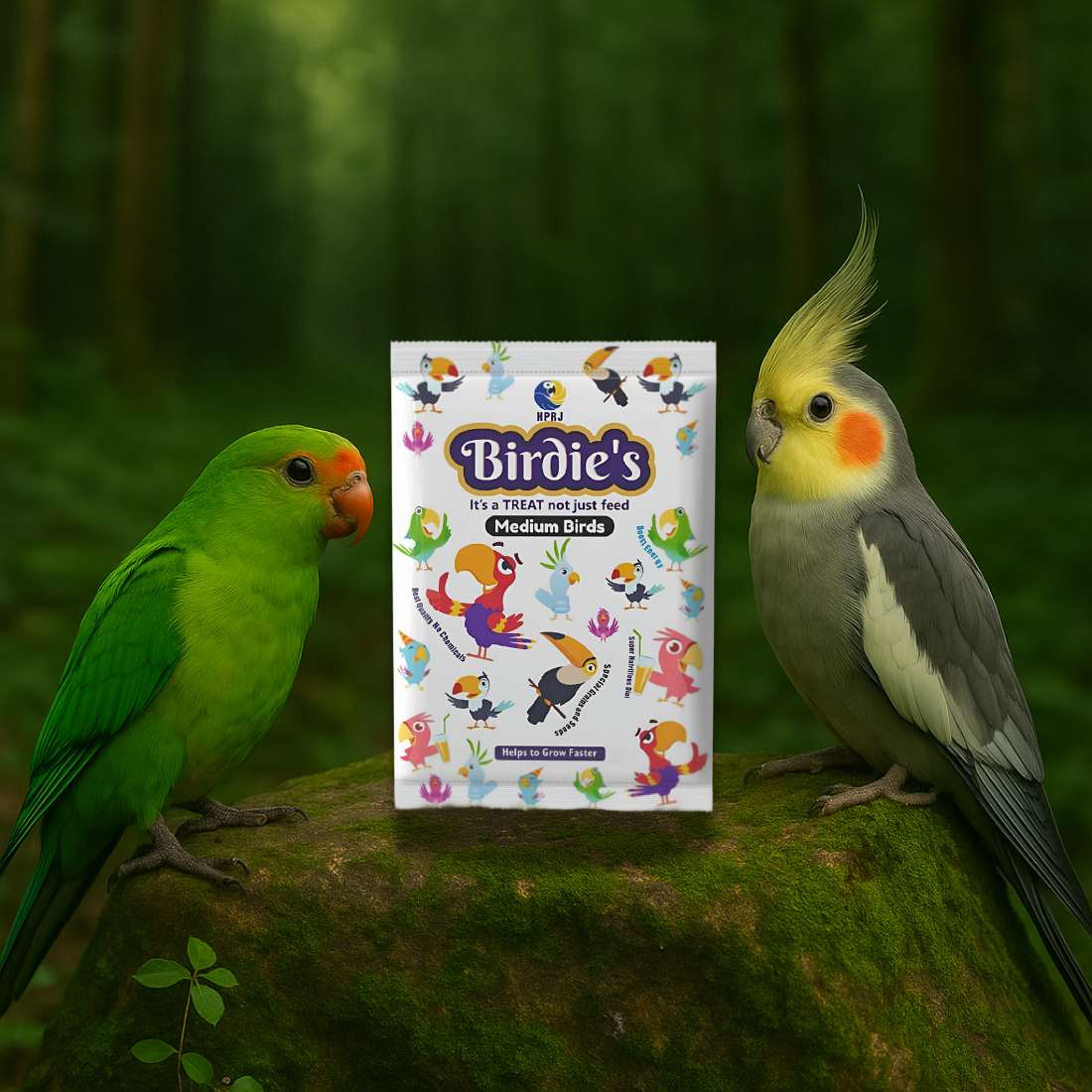 Birdie's Mix Seeds Food for Medium Size Birds (COKATIEL, Parakeet & Conure) - (500 G), Balance Diet, High Nutritious, 100% Natural - Chemical Free, Strengthen Feather, Bright Colour, Stronger Bone.