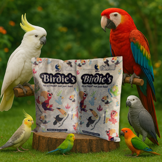 Birdie's Mix Seeds for Medium Size Birds 1Kg + 1Kg Big Size Birds (COKATIEL, Parakeet, Conure, Cockatoo, Macaw & African Grey), 100% Natural and Chemical Free, Veterinary Approved