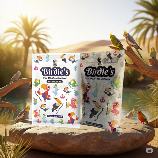 Birdie's Combo of Mix Millet (KANGANI) 1Kg + 1Kg Mix Seeds for Medium Size Birds (COKATIEL, Parakeet & Conure), 100% Natural, Veterinary Approved