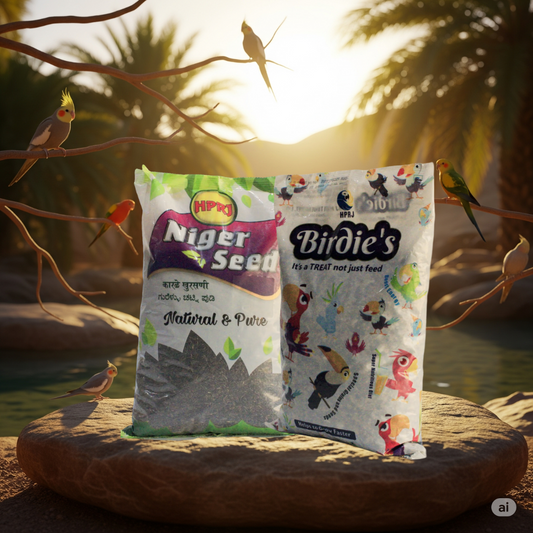 Birdie's Combo of Niger Seeds 1Kg + 1Kg Mix Seeds for Medium Size Birds (COKATIEL, Parakeet & Conure), 100% Natural and Chemical Free, Veterinary Approved