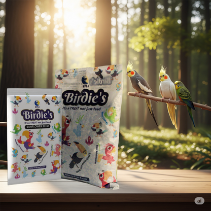 Birdie's Combo of Sunflower Seeds 500g + 1Kg Mix Seeds for Medium Size Birds (COKATIEL, Parakeet & Conure), 100% Natural and Chemical Free, Veterinary Approved