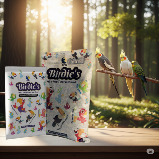 Birdie's Combo of Sunflower Seeds 500g + 1Kg Mix Seeds for Medium Size Birds (COKATIEL, Parakeet & Conure), 100% Natural and Chemical Free, Veterinary Approved