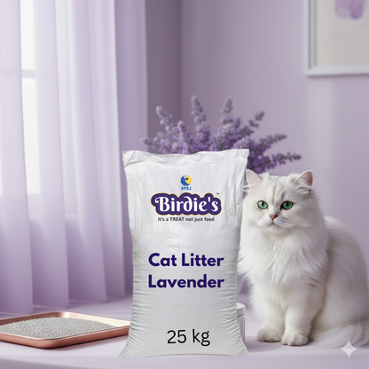 Birdie’s Lavender Cat Litter | 25kg Bulk Bag | Soothing Scent & Dust-Free