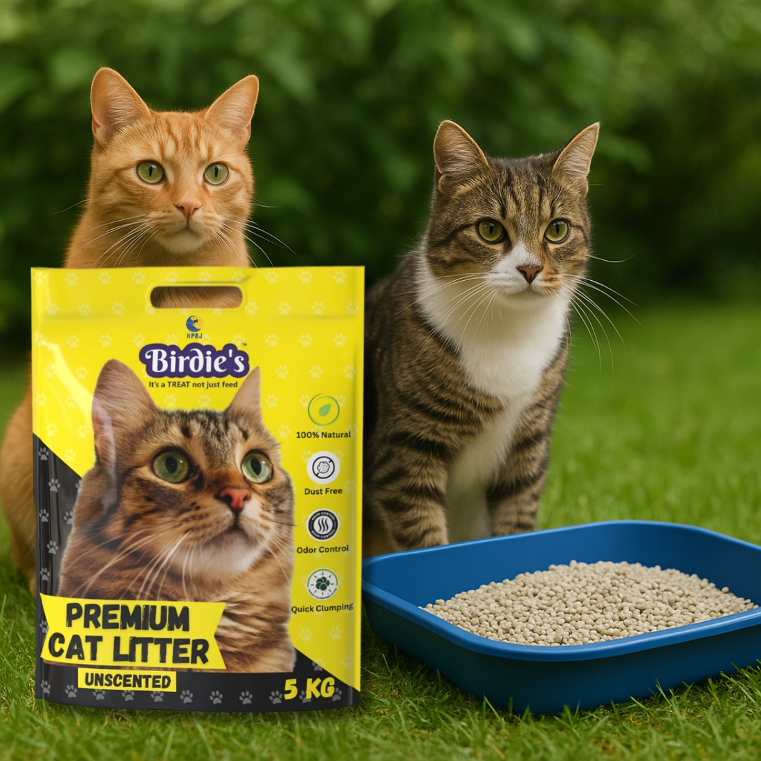 Birdie’s Unscented Cat Litter | 5kg | Premium Dust-Free Formula