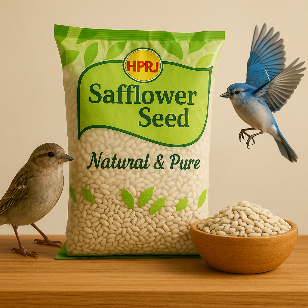 Birdie's Safflower Seeds (Kusum Dana) Birds Food for All Types of Birds (Lovebird, Budgies, Cokatiel , Parakeet, Conure, Cockatoo, Macaw & African Grey) - (1kg), 100% Natural - Chemical Free.