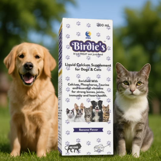 Birdie’s Liquid Calcium Supplement for Dogs & Cats | 200 ml | With Taurine, Phosphorus & Essential Vitamins | Supports Bone Strength, Joint Health & Immunity