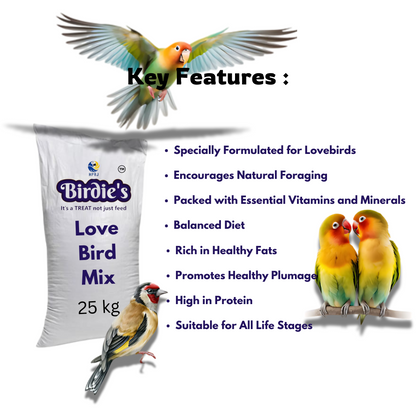 Birdie's Love Birds Mix Bird Food, 25 kg Bulk Bag