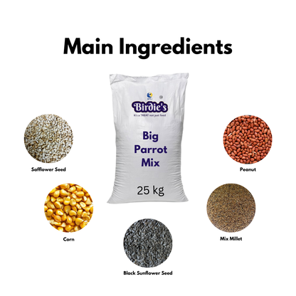 Birdie's Big Parrot Mix Bird Food, 25 kg Bulk Bag