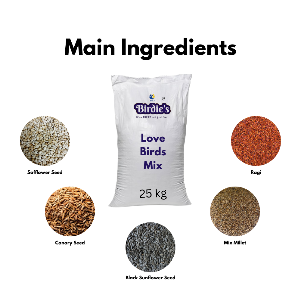Birdie's Love Birds Mix Bird Food, 25 kg Bulk Bag