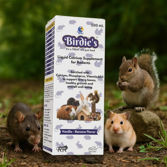 Birdie’s Liquid Calcium Supplement for Rodents | 100 ml | With Phosphorus & Vitamin AD3 | Supports Bone Strength, Growth & Overall Vitality