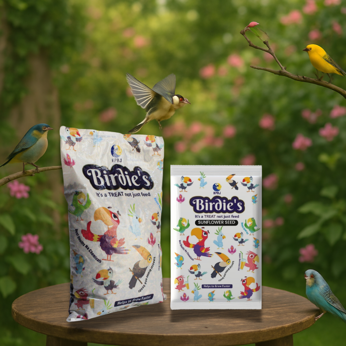 Birdie's Combo of Sunflower Seeds 500g + 1Kg Mix Seeds for Small Size Birds (Lovebird & Budgies), Chemical Free, 100% Natural, Veterinary Approved